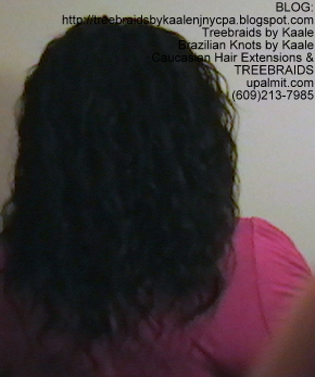 Tree Braids- Individuals, Small size- with Wavy human hair Back2239.