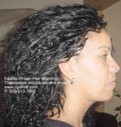 Treebraids individuals, side view Kaales African hair braiding (609) 606-2893.