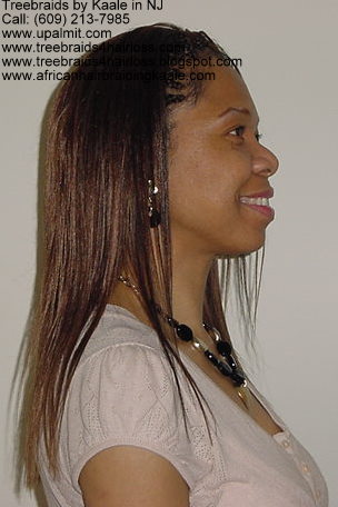 Treebraids- straight treebraids, posed- side view.