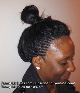 Tree Braids by Kaale- traditional cornrow treebraids done very small again updo12014.