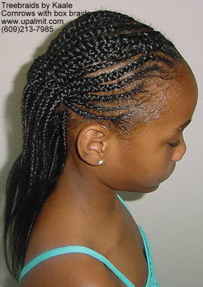 Cornrows with box braids.