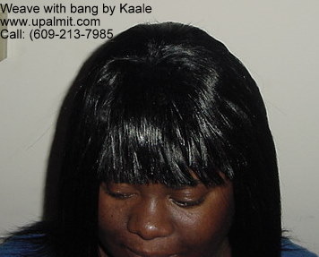 Hair extensions with bang- straight.