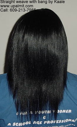 Hair extensions with bang- straight.