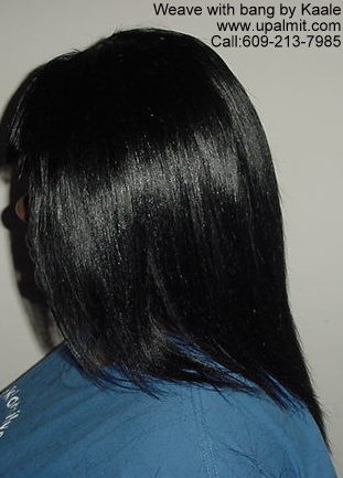 Hair extensions with bang- straight.