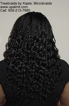 Microbraids with synthetic hair- back7.