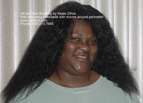 Treebraids with 22 inch long wet and wavy human hair and invisible part.