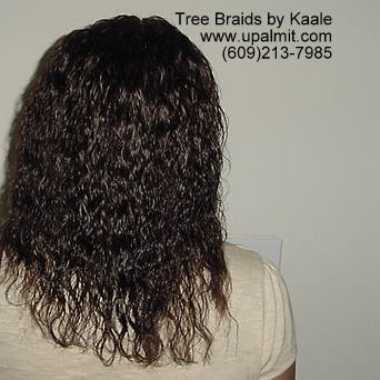 Summer, vacation, and beach wet and wavy Tree Braids- back.