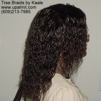 Summer, vacation, and beach wet and wavy Tree Braids- right side.