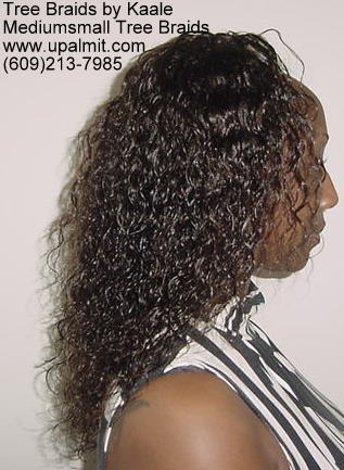 Summer, vacation, and beach wet and wavy tree braids- right side.