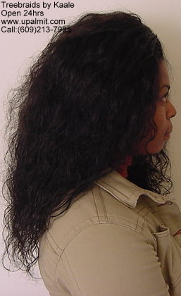 Treebraids with indian hair by Kaale, side view.