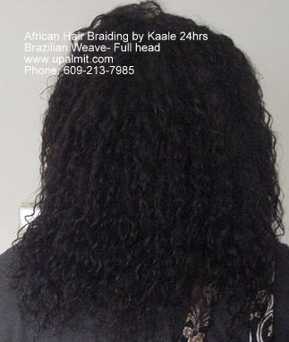 Brazilian weave- full head of hair side view, by Kaale (609) 213-7985.