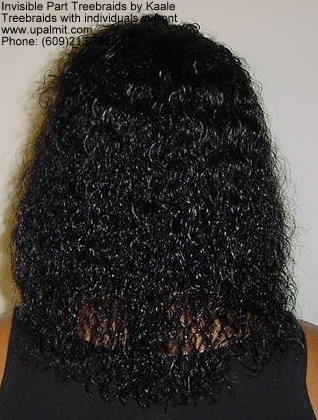 Wet and wavy treebraids with invisible part and individuals in front.