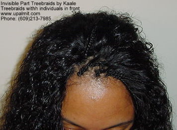Wet and wavy treebraids with invisible part and individuals in front.