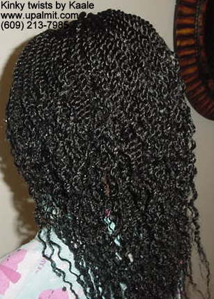 Long, curly senegalese kinky twists.
