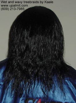 Wet and wavy treebraids, back view.