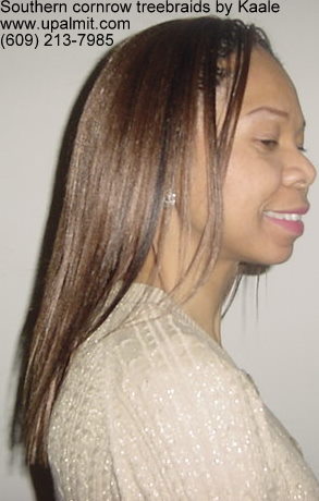 Treebraids- straight treebraids right side view.