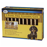Four Paws Free Standing 5 Panel Walk Over Wood Gate