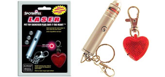 SPOTBRITES 2 IN 1 COMBO PACK PET TOY LASER EXERCISER PLUS SAFE-T-TAG HEART