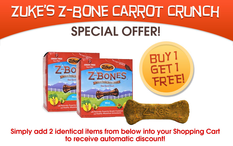 Zuke's Z-Bone Carrot Crunch Special Offer!