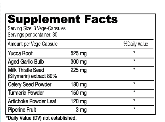 GC GoutCare Supplement Label