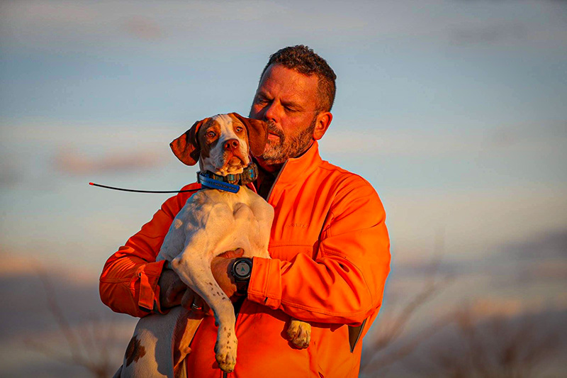 Steve with pointer puppy Bull