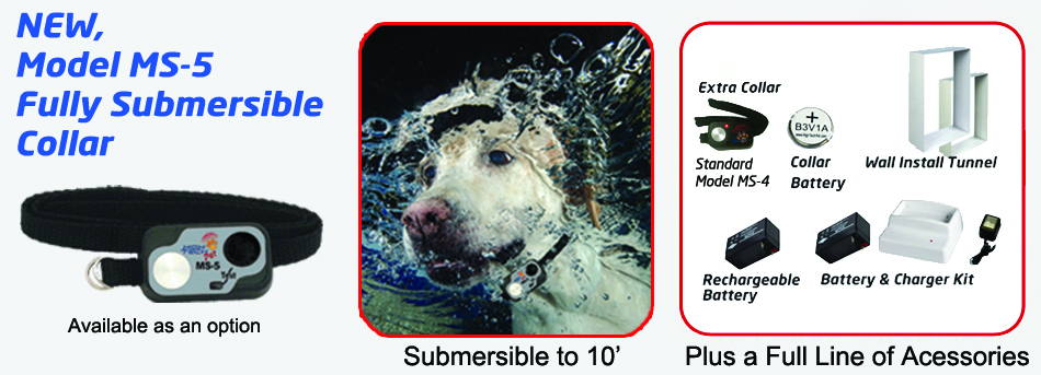 Waterproof electronic collar, batteries and accessories