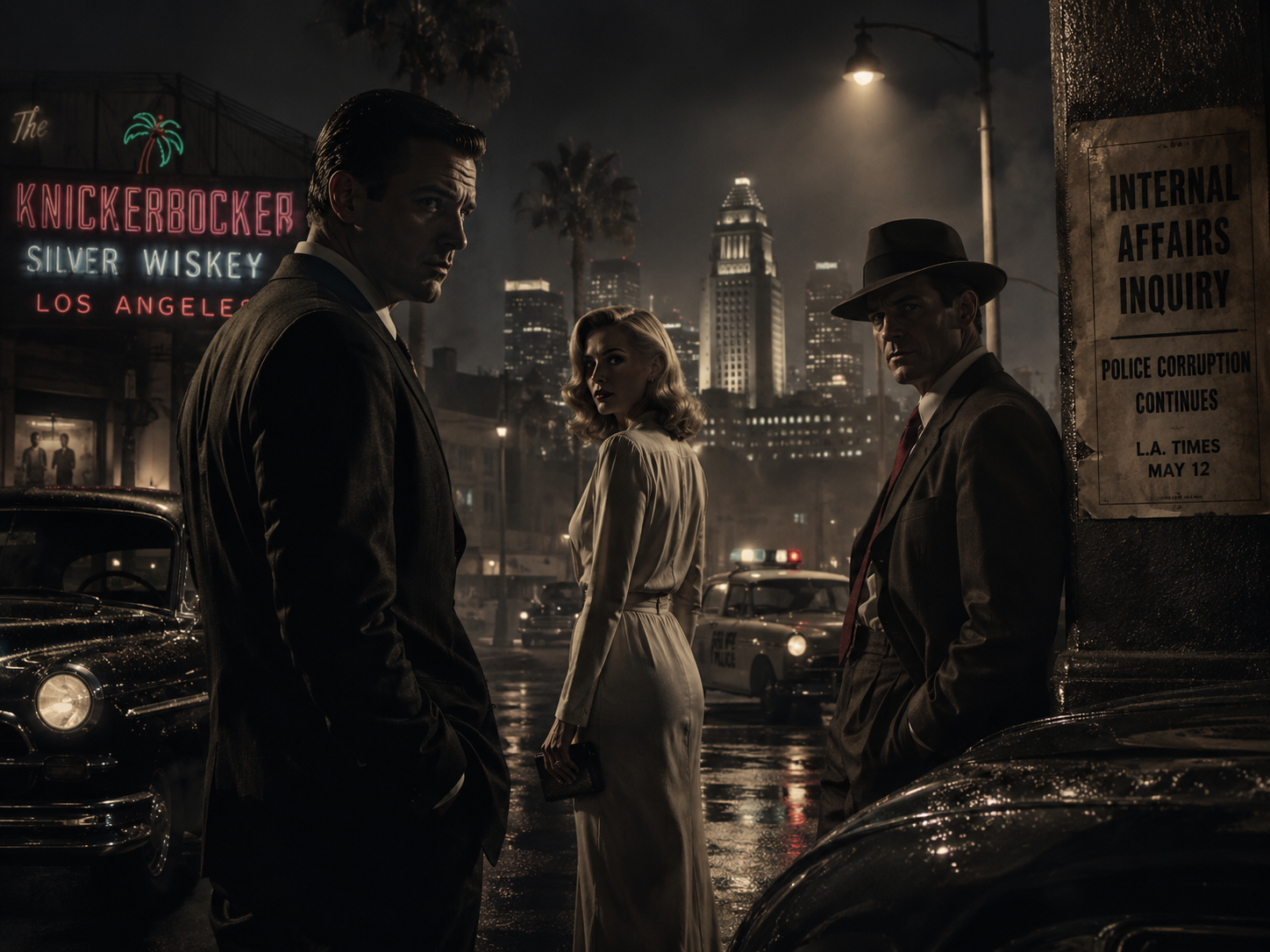 Color neo-noir Los Angeles scene suggesting the mood of L.A. Confidential