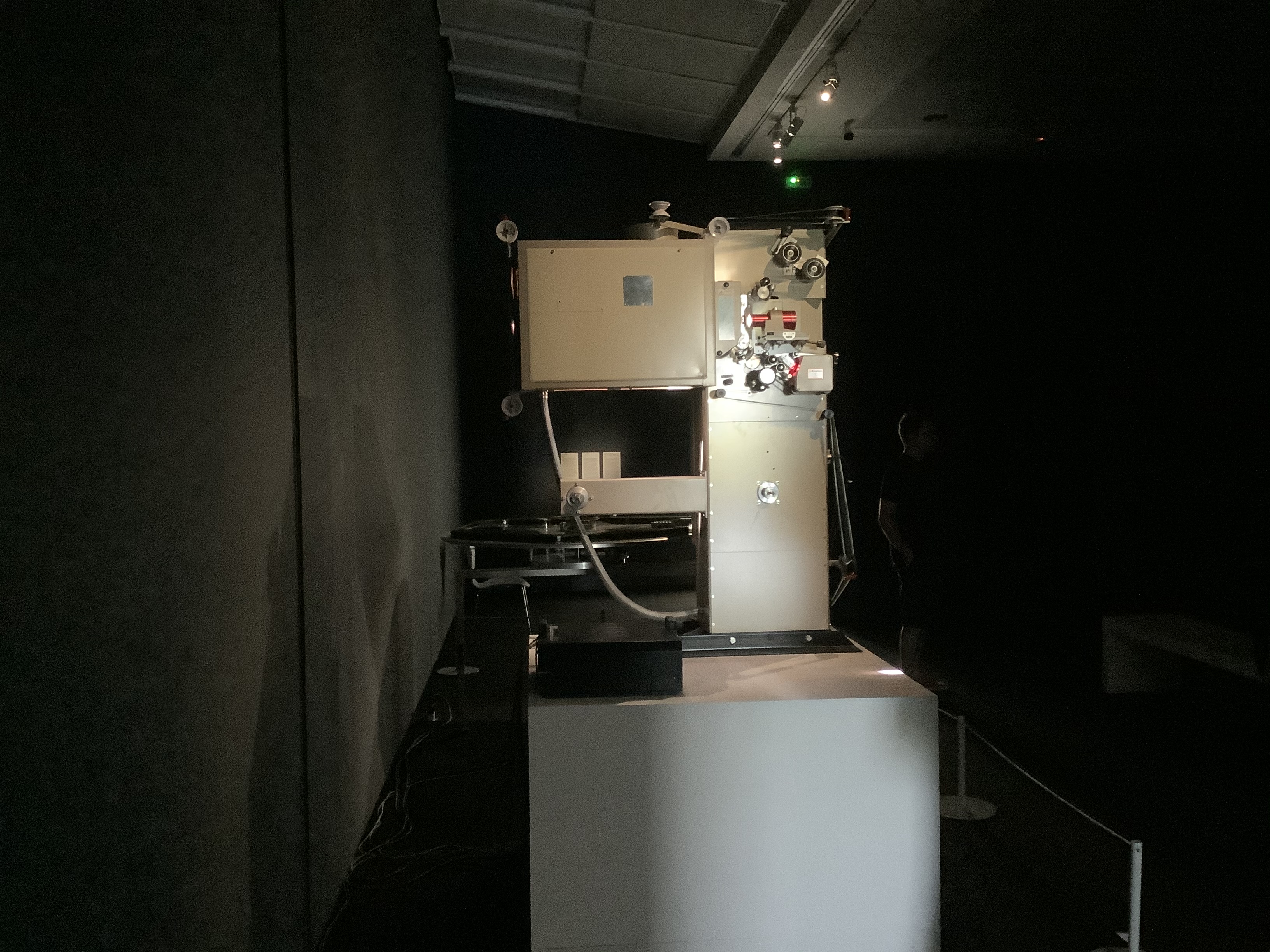 Large-format 70mm IMAX film projector and film platter