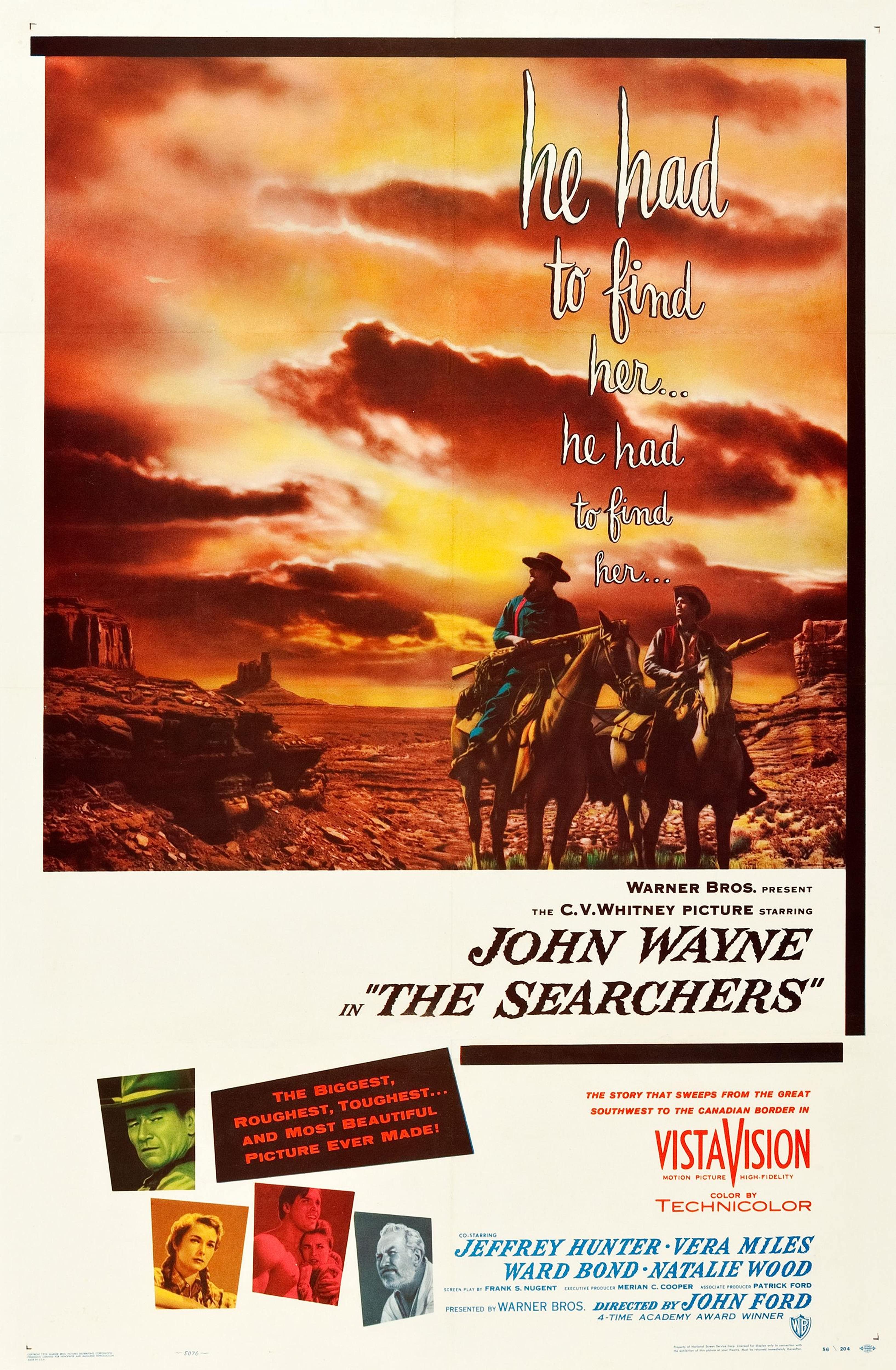 The Searchers theatrical poster with artwork by Bill Gold