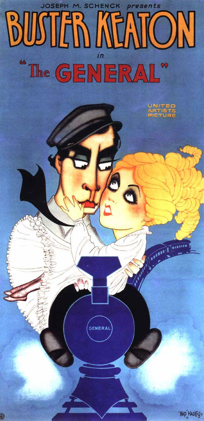 Illustrated 1926 movie poster for Buster Keaton's The General