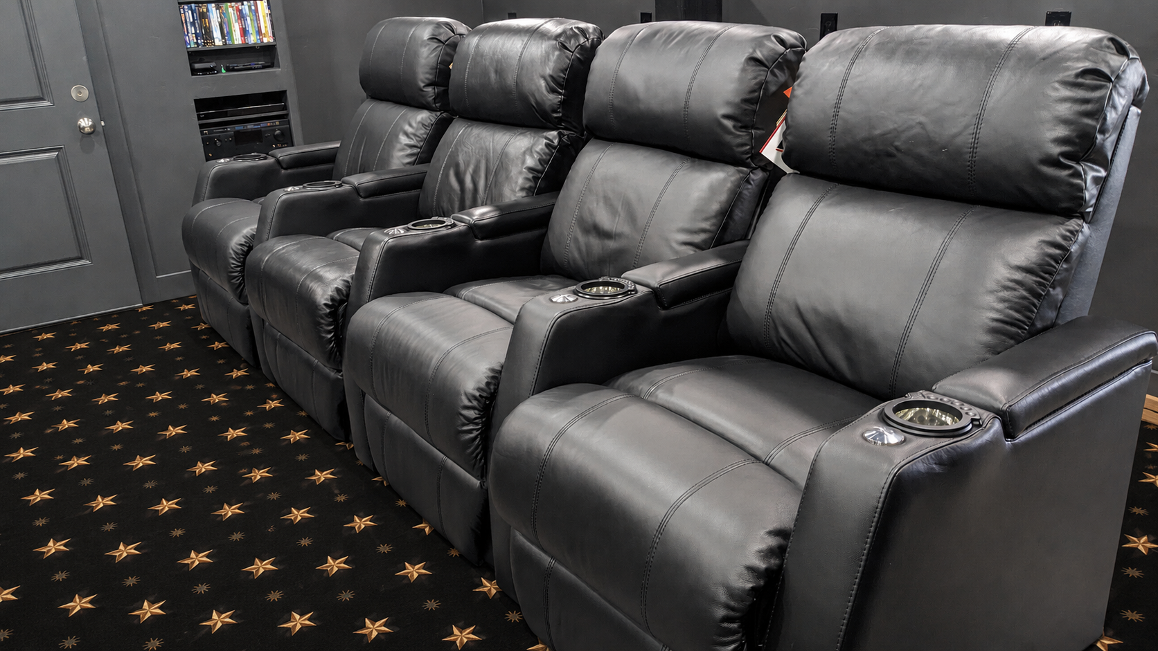 HT Design Belmont space saver power headrest home theater seating