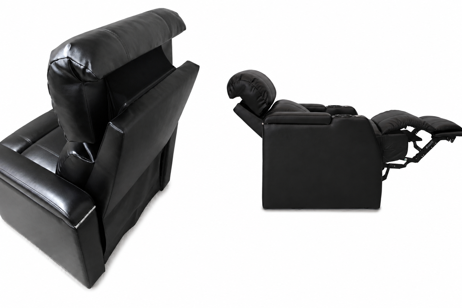 HT Design Belmont motorized power headrest for reclined screen viewing