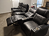 ht design addison black leather row of 4 home theater reclining seats