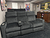 ht design addison home theater seating black microfiber two rows of 3 sofa w/portable armrest accessory
