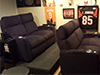 ht design addison black microfiber rows of 2 loveseat home theater chairs