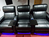 ht design belmont row of 3 w/tray tables, led cupholders and baselighting