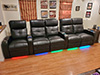clark left straight arm recliner with double loveseat multi-color led lighting