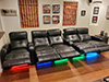 clark home theater reclining seats left straight arm recliner with double loveseat led lighting, power recline & headrest