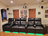 clark left straight arm recliner with double loveseat led lighting & opt. portable armrest