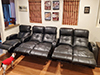 clark home theater reclining seats left straight arm recliner with double loveseat led lighting, power recline & headrest