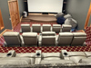 ht design clark three straight rows of 5 home theater recliners