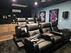 ht design clark two straight rows of 3 home theater recliners