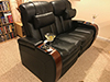 ht design devonshire home theater seats row of 2 loveseat with pillow and wine holder accessory