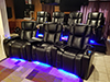 ht design hamilton home theater seating curved row of 3 & row of 4 led cupholders & baselighting with wine holder and tablet holder accessory