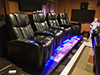ht design hamilton home theater seating curved row of 4 tray tables, led cupholders & baselighting