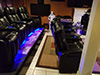 ht design hamilton home theater seating curved row of 4 tray tables, led cupholders & baselighting