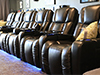 ht design hamilton straight row with loveseat, portable armrest accessory, led cupholders & baselighting, and tray tables