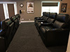 ht design pembroke straight rows of 4 with tray table and optional wine holder accessory
