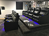 ht design pembroke straight rows of 3 & 4 tray tables, led cupholders & baselighting