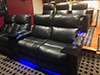 ht design pembroke row of 4 double loveseat & row of 3 w/led lighting & tray tables